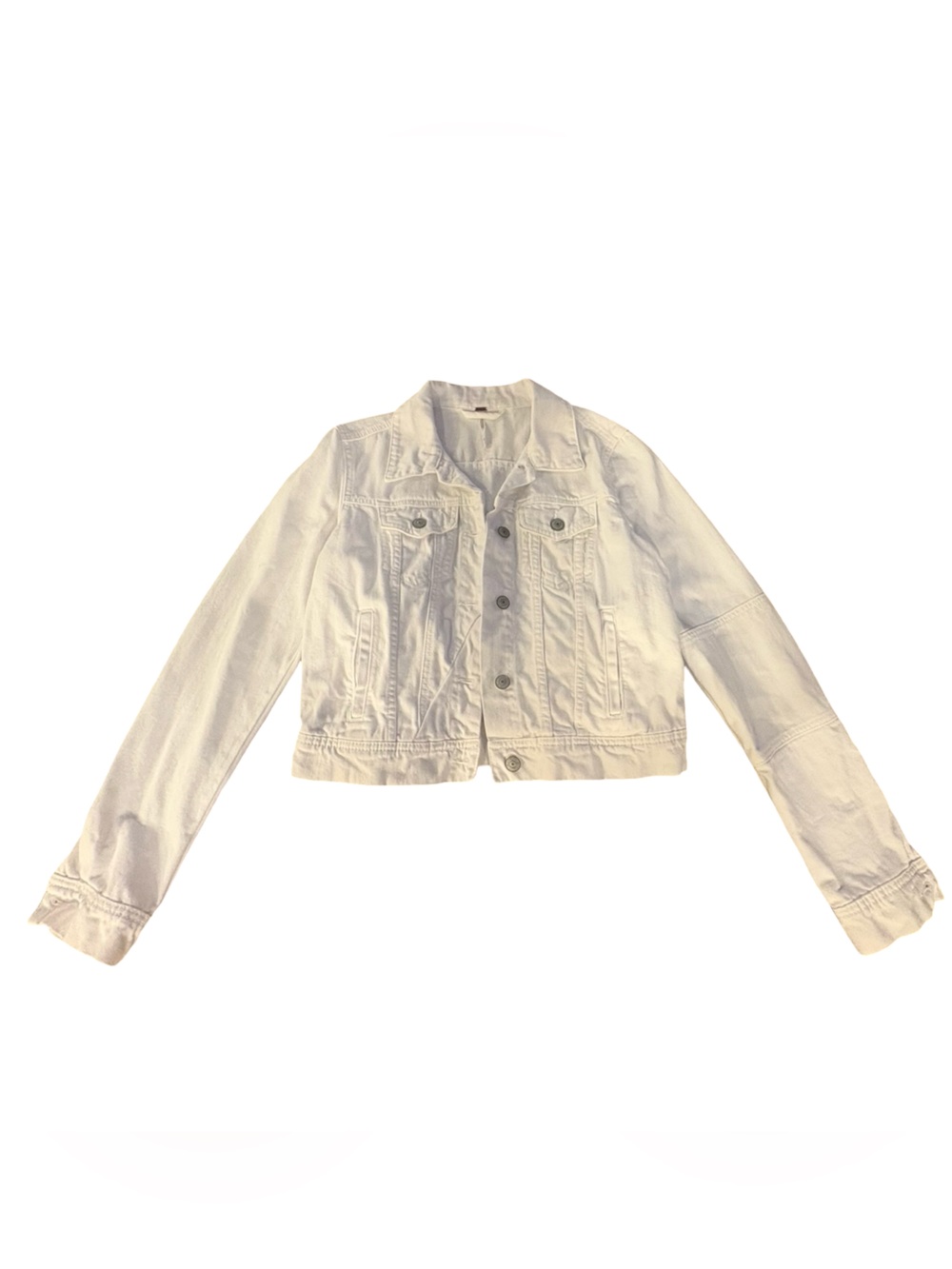 FREE PEOPLE White Cotton Jean Jacket Size XS Like New